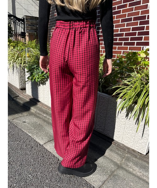 WC(ダブル シー)の「ブラックギンガムパンツ(スラックス・レディース・レッド/オレンジ/グリーン・FREE)」の10枚目の写真