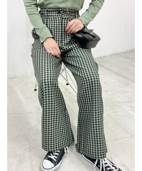 WC(ダブル シー)の「ブラックギンガムパンツ(スラックス・レディース・レッド/オレンジ/グリーン・FREE)」の4枚目の写真