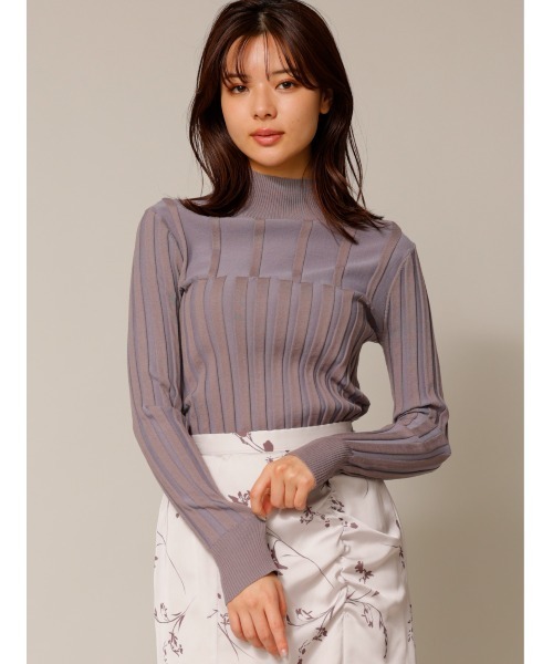 TONAL（トーナル）の「タートルリブニット（ニット/セーター・レディース・ベージュ/パープル/ブルー・38）」の3枚目の写真