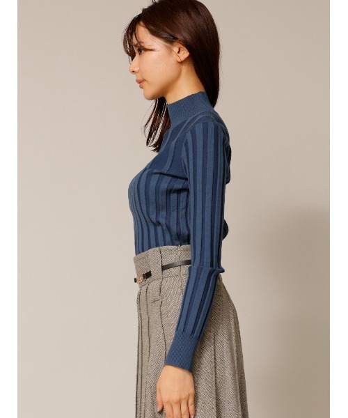 TONAL（トーナル）の「タートルリブニット（ニット/セーター・レディース・ベージュ/パープル/ブルー・38）」の6枚目の写真