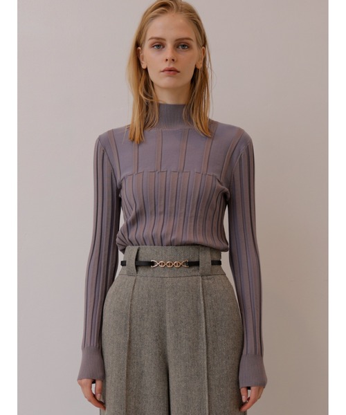 TONAL（トーナル）の「タートルリブニット（ニット/セーター・レディース・ベージュ/パープル/ブルー・38）」の9枚目の写真