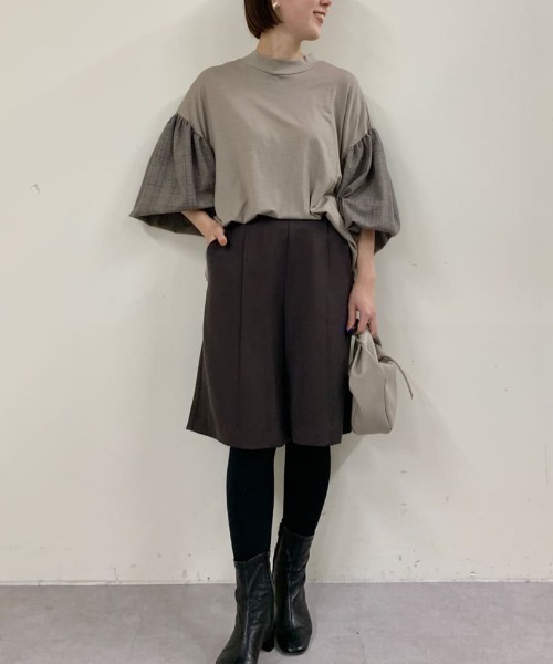 BEARDSLEY（ビアズリー）の「袖チェックカットソー（Tシャツ