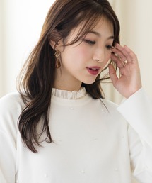 フリル襟パールニット