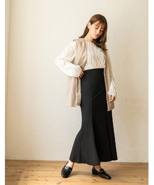 chocomee（チョコミー）の「mermaid skirt/マーメイドスカート（スカート・レディース・ブラック/アイボリー・FREE）」の8枚目の写真