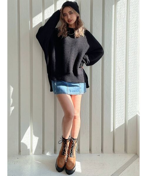 GYDA（ジェイダ）の「GYDAロゴニットトップス（ニット/セーター・レディース・オフホワイト/ブラック/ボルドー・FREE）」の18枚目の写真