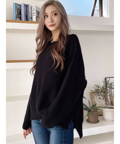 GYDA（ジェイダ）の「GYDAロゴニットトップス（ニット/セーター・レディース・オフホワイト/ブラック/ボルドー・FREE）」の19枚目の写真