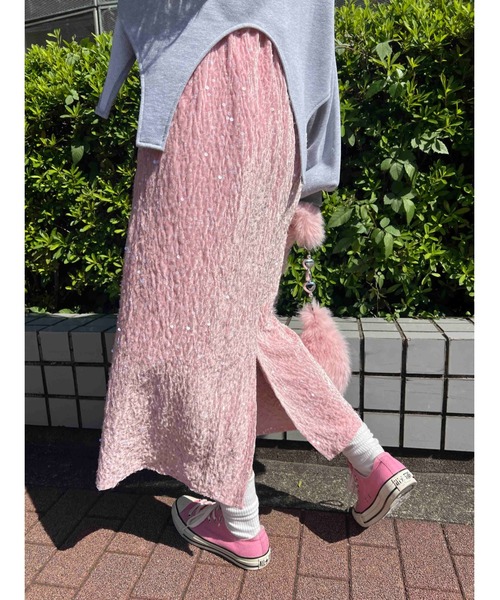 WC（ダブル シー）の「スパンコールスカート（スカート・レディース・シルバー/ブラック/ピンク・FREE）」の3枚目の写真