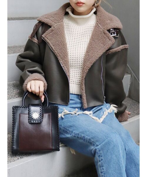 EVRIS（エヴリス）の「ワッフルハイネックニットトップス（ニット/セーター・レディース・ブラック/アイボリー/レッド・FREE）」の22枚目の写真