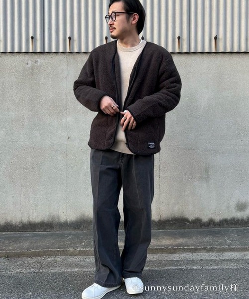 KANGOL(カンゴール)の「【KANGOL】ボアZIPセットアップ【ワンマイル・ルームウェアとしても】(ルームウェア/パジャマ・メンズ・チャコールグレー/ダークブラウン・M/L/LL)」の20枚目の写真