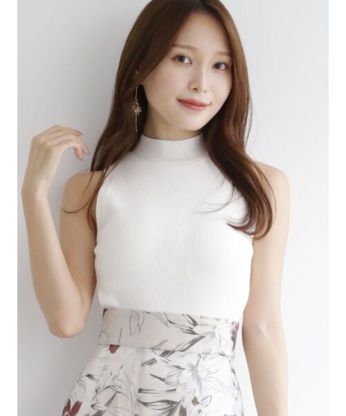 MERCURYDUO（マーキュリーデュオ）の「アメスリリブニット（ニット/セーター・レディース・オフホワイト/ブルー/チャコールグレー/ブラック/レッド・FREE）」の2枚目の写真