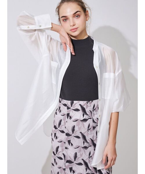 MERCURYDUO（マーキュリーデュオ）の「アメスリリブニット（ニット/セーター・レディース・オフホワイト/ブルー/チャコールグレー/ブラック/レッド・FREE）」の16枚目の写真