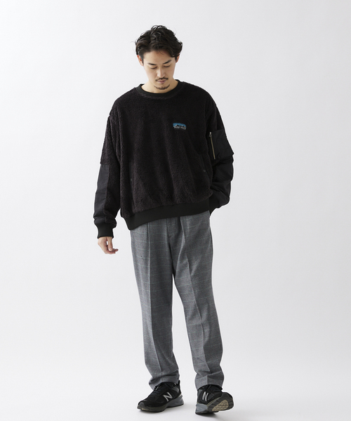 JOURNAL STANDARD relume（ジャーナルスタンダード　レリューム）の「【FROST PROOF / フロストプルーフ】別注 光電子フリース プルオーバー（スウェット・メンズ・ブラック/ベージュ・MEDIUM/LARGE）」の3枚目の写真