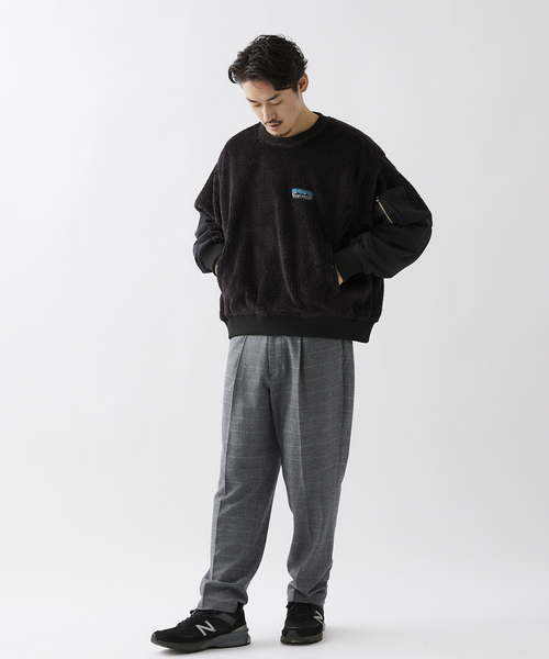 JOURNAL STANDARD relume（ジャーナルスタンダード　レリューム）の「【FROST PROOF / フロストプルーフ】別注 光電子フリース プルオーバー（スウェット・メンズ・ブラック/ベージュ・MEDIUM/LARGE）」の5枚目の写真