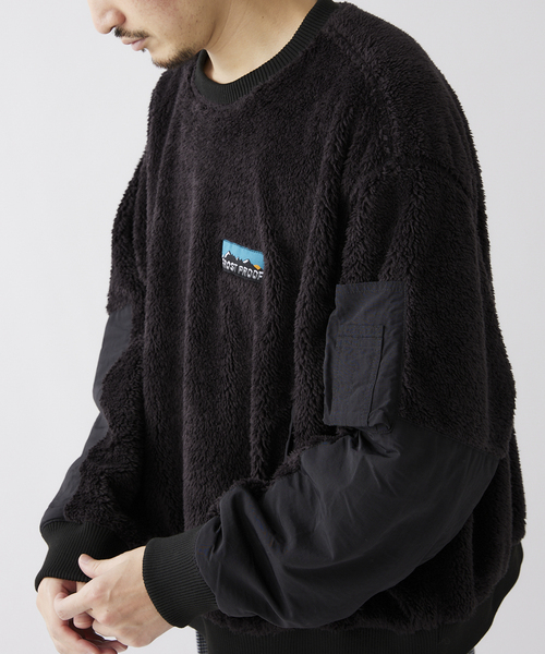 JOURNAL STANDARD relume（ジャーナルスタンダード　レリューム）の「【FROST PROOF / フロストプルーフ】別注 光電子フリース プルオーバー（スウェット・メンズ・ブラック/ベージュ・MEDIUM/LARGE）」の6枚目の写真
