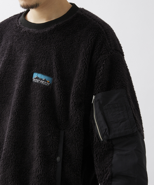 JOURNAL STANDARD relume（ジャーナルスタンダード　レリューム）の「【FROST PROOF / フロストプルーフ】別注 光電子フリース プルオーバー（スウェット・メンズ・ブラック/ベージュ・MEDIUM/LARGE）」の7枚目の写真