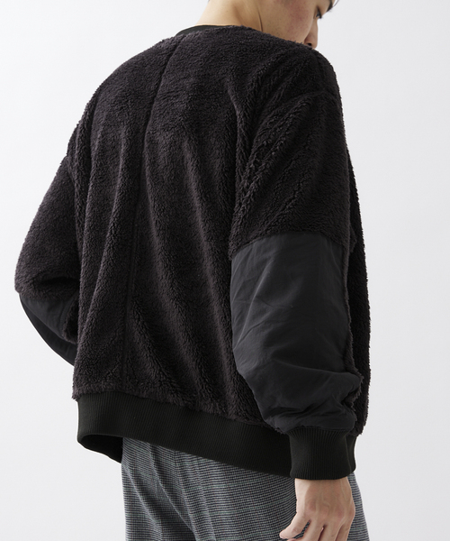 JOURNAL STANDARD relume（ジャーナルスタンダード　レリューム）の「【FROST PROOF / フロストプルーフ】別注 光電子フリース プルオーバー（スウェット・メンズ・ブラック/ベージュ・MEDIUM/LARGE）」の8枚目の写真