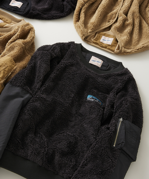 JOURNAL STANDARD relume（ジャーナルスタンダード　レリューム）の「【FROST PROOF / フロストプルーフ】別注 光電子フリース プルオーバー（スウェット・メンズ・ブラック/ベージュ・MEDIUM/LARGE）」の9枚目の写真