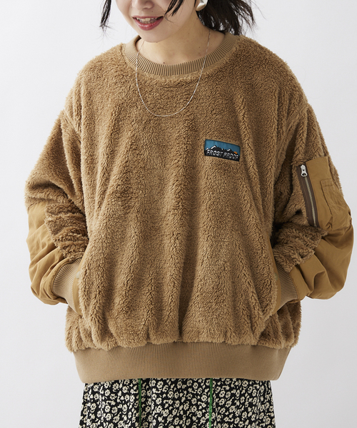 JOURNAL STANDARD relume（ジャーナルスタンダード　レリューム）の「【FROST PROOF / フロストプルーフ】別注 光電子フリース プルオーバー（スウェット・メンズ・ブラック/ベージュ・MEDIUM/LARGE）」の12枚目の写真