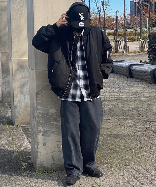 kutir(クティール)の「オーバーサイズMA-1中綿ブルゾン(MA-1・メンズ・ブラック・MEDIUM/LARGE)」の3枚目の写真