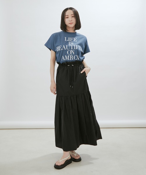 SALON adam et rope'（サロン アダム エ ロペ）の「【ご好評につき新色追加！】【洗える】タフタティアードスカート（スカート・レディース・ブラック/ブラウン系その他2/グレー・FREE）」の18枚目の写真