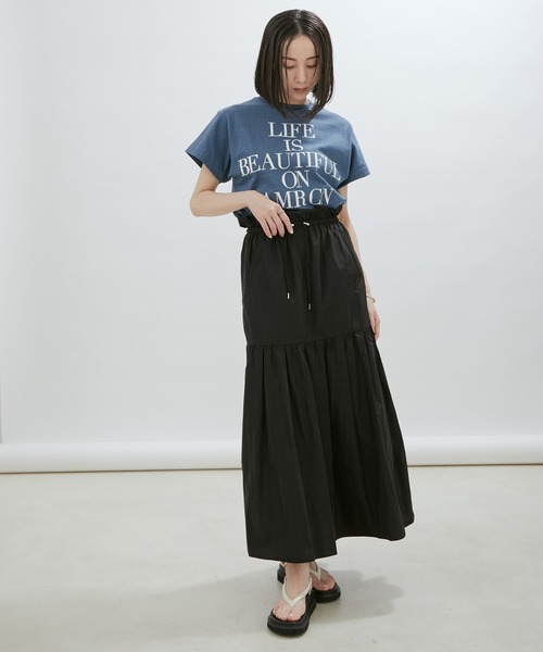 SALON adam et rope'（サロン アダム エ ロペ）の「【ご好評につき新色追加！】【洗える】タフタティアードスカート（スカート・レディース・ブラック/ブラウン系その他2/グレー・FREE）」の19枚目の写真