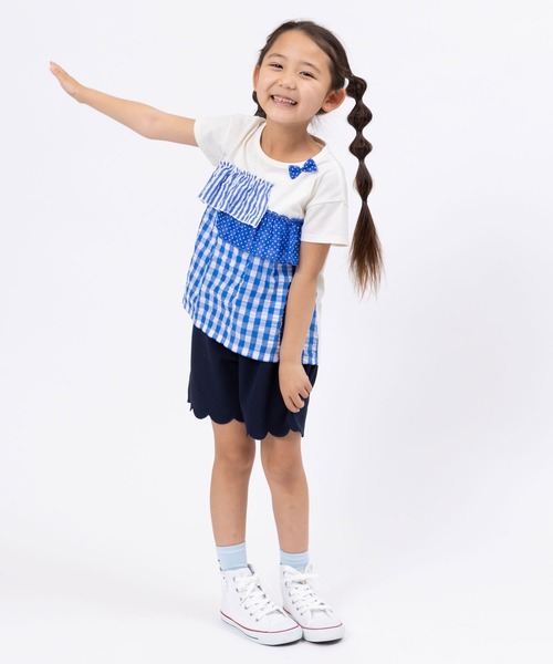 trois lapins kp（トロワラパンケーピー）の「Wフェイス ショートパンツ(100～130)（その他パンツ・キッズ・レモンイエロー/ブルー系その他/ベージュ・110cm/120cm/130cm）」の14枚目の写真