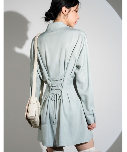 ALAND（エーランド）の「AVANDRESS／Minimaスリムワンピース 2180092（ワンピース・レディース・ブラック/セージグリーン・MEDIUM）」の9枚目の写真