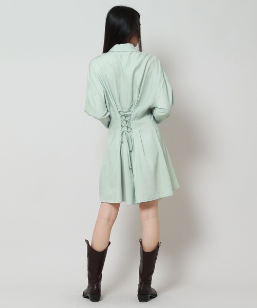 ALAND（エーランド）の「AVANDRESS／Minimaスリムワンピース 2180092（ワンピース・レディース・ブラック/セージグリーン・MEDIUM）」の13枚目の写真