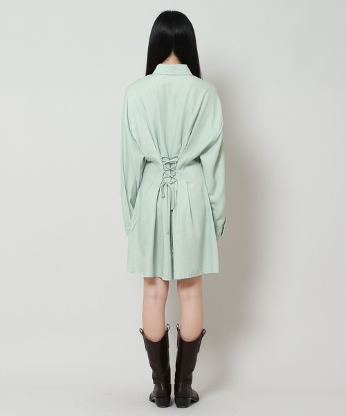 ALAND（エーランド）の「AVANDRESS／Minimaスリムワンピース 2180092（ワンピース・レディース・ブラック/セージグリーン・MEDIUM）」の16枚目の写真