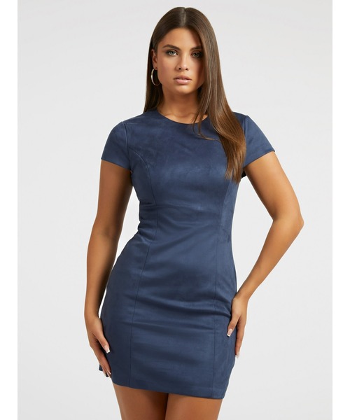 Guess（ゲス）の「Alma Faux-Suede Dress（ワンピース・レディース・クリーム/ネイビー・4/6/2）」の8枚目の写真