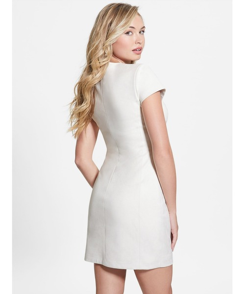 Guess（ゲス）の「Alma Faux-Suede Dress（ワンピース・レディース・クリーム/ネイビー・4/6/2）」の3枚目の写真