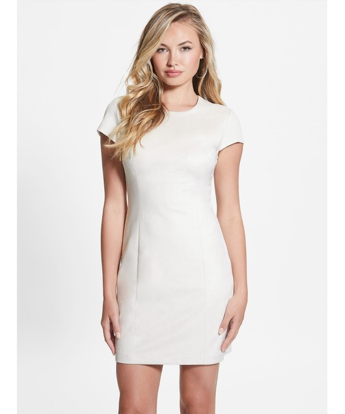 Guess（ゲス）の「Alma Faux-Suede Dress（ワンピース・レディース・クリーム/ネイビー・4/6/2）」の4枚目の写真