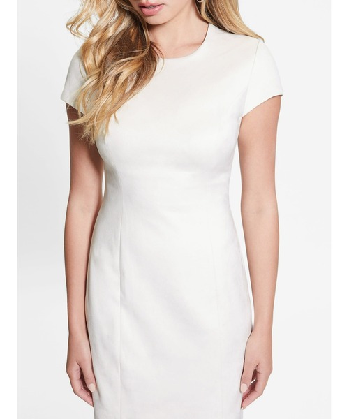 Guess（ゲス）の「Alma Faux-Suede Dress（ワンピース・レディース・クリーム/ネイビー・4/6/2）」の5枚目の写真