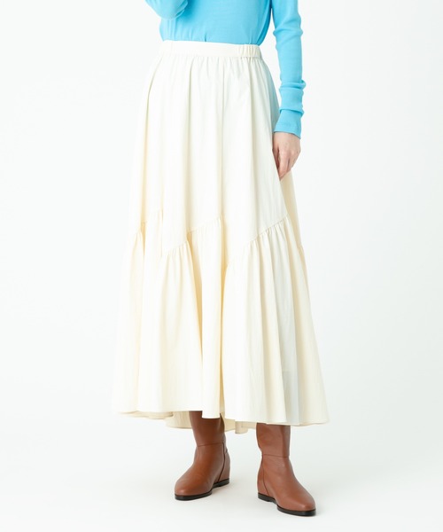 allureville（アルアバイル）の「バイヤス切替ギャザースカート（スカート・レディース・ブラック/アイボリー/グリーン/ベージュ/カーキ・1/2）」の16枚目の写真