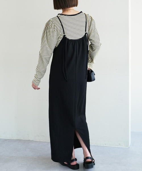 DISCOAT（ディスコート）の「ギャザーキャミカットワンピース（ワンピース・レディース・ブラック/ブルー・FREE）」の6枚目の写真