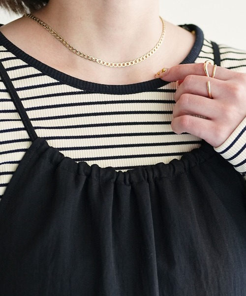 DISCOAT（ディスコート）の「ギャザーキャミカットワンピース（ワンピース・レディース・ブラック/ブルー・FREE）」の12枚目の写真