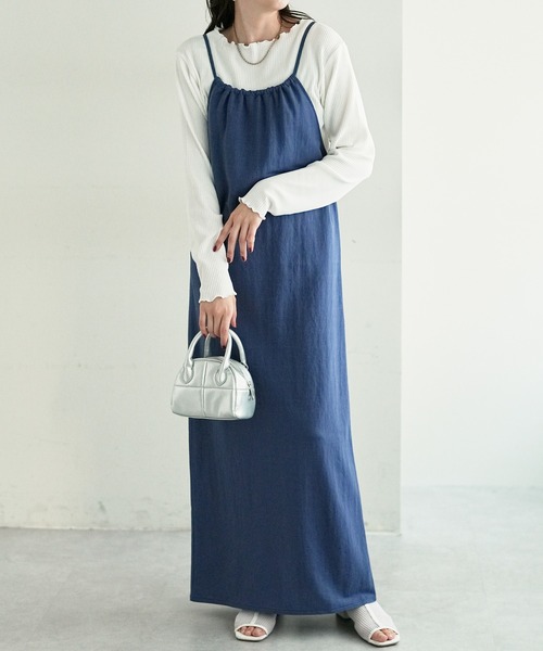 DISCOAT（ディスコート）の「ギャザーキャミカットワンピース（ワンピース・レディース・ブラック/ブルー・FREE）」の18枚目の写真