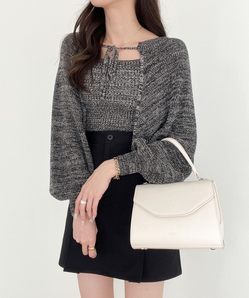 【美品】HeartホールRIBキャミドレス ヘザーグレー S カップ付きレースキャミ 579837（キャミソール）｜Heather