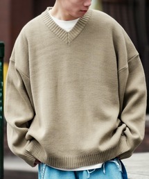 improves | サイドスリット Vネック ニットセーター(ニット/セーター)