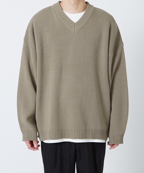 improves（インプローブス）の「サイドスリット Vネック ニットセーター（ニット/セーター・メンズ・ブラック/ライトブルー/カーキ・FREE）」の7枚目の写真