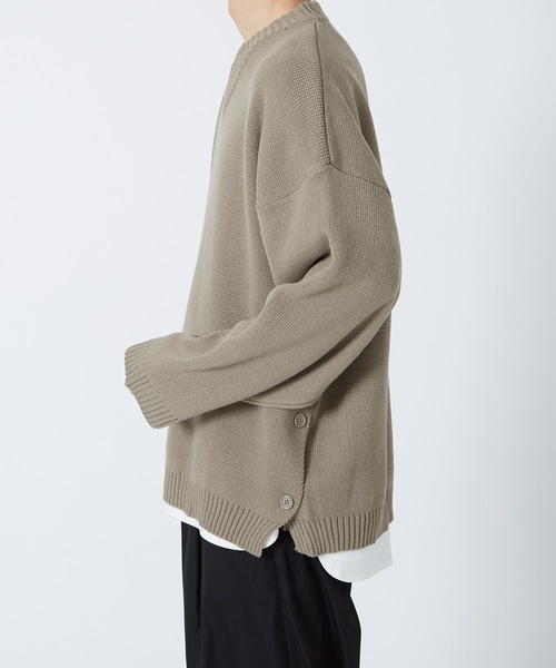 improves（インプローブス）の「サイドスリット Vネック ニットセーター（ニット/セーター・メンズ・ブラック/ライトブルー/カーキ・FREE）」の8枚目の写真