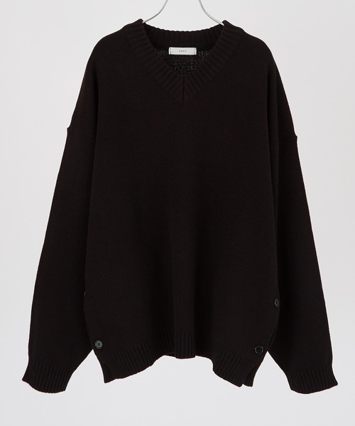 improves（インプローブス）の「サイドスリット Vネック ニットセーター（ニット/セーター・メンズ・ブラック/ライトブルー/カーキ・FREE）」の17枚目の写真