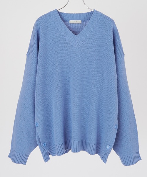 improves（インプローブス）の「サイドスリット Vネック ニットセーター（ニット/セーター・メンズ・ブラック/ライトブルー/カーキ・FREE）」の19枚目の写真