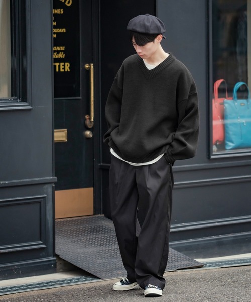 improves（インプローブス）の「サイドスリット Vネック ニットセーター（ニット/セーター・メンズ・ブラック/ライトブルー/カーキ・FREE）」の20枚目の写真