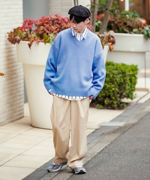 improves（インプローブス）の「サイドスリット Vネック ニットセーター（ニット/セーター・メンズ・ブラック/ライトブルー/カーキ・FREE）」の22枚目の写真