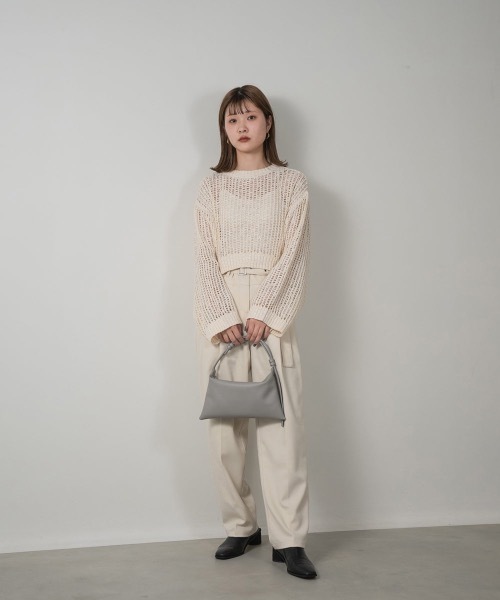 Amiur(エミレ)の「pale tone mesh pullover(ニット/セーター・レディース・アイボリー/ピンク系・FREE)」の4枚目の写真