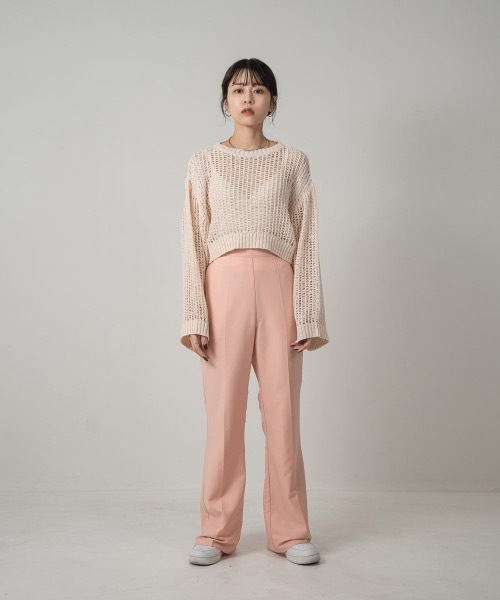 Amiur(エミレ)の「pale tone mesh pullover(ニット/セーター・レディース・アイボリー/ピンク系・FREE)」の6枚目の写真