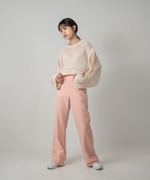 Amiur(エミレ)の「pale tone mesh pullover(ニット/セーター・レディース・アイボリー/ピンク系・FREE)」の7枚目の写真