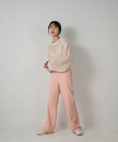 Amiur(エミレ)の「pale tone mesh pullover(ニット/セーター・レディース・アイボリー/ピンク系・FREE)」の8枚目の写真