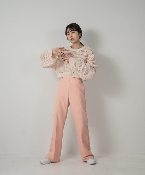 Amiur(エミレ)の「pale tone mesh pullover(ニット/セーター・レディース・アイボリー/ピンク系・FREE)」の9枚目の写真